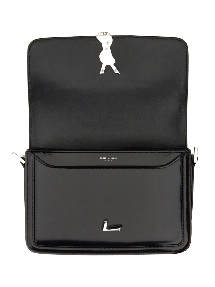 Saint Laurent - Men's Solferino Shiny Messenger Bag - Black - Leather