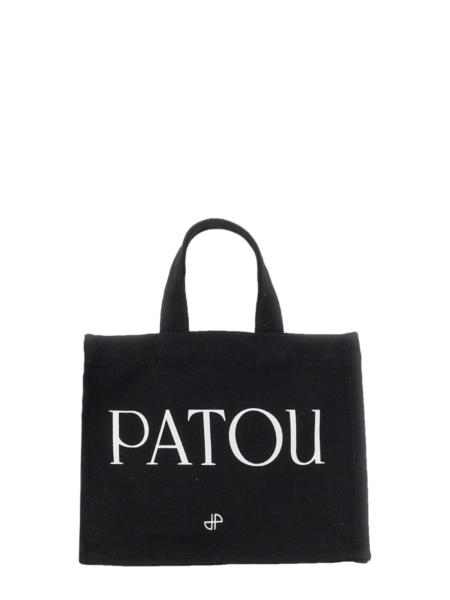 PATOU BORSA TOTE CON STAMPA LOGO IN COTONE BIOLOGICO