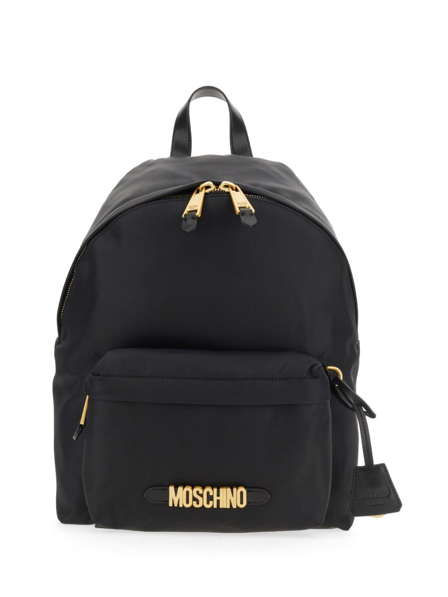 MOSCHINO BACKPACK WITH LOGO PLAQUE Eleonora Bonucci