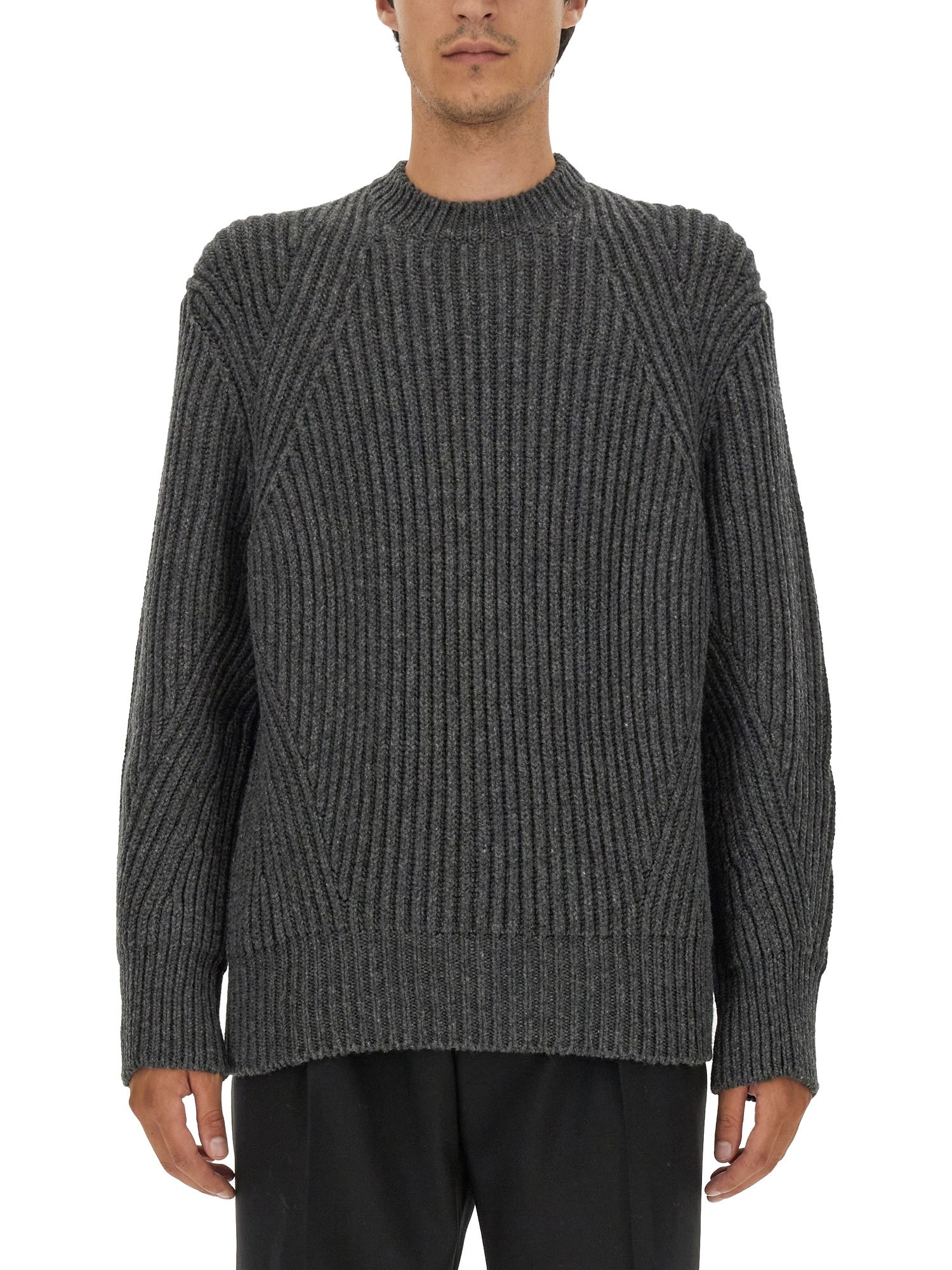 Alexander Mcqueen Jacquard-trimmed Wool Sweater In Black