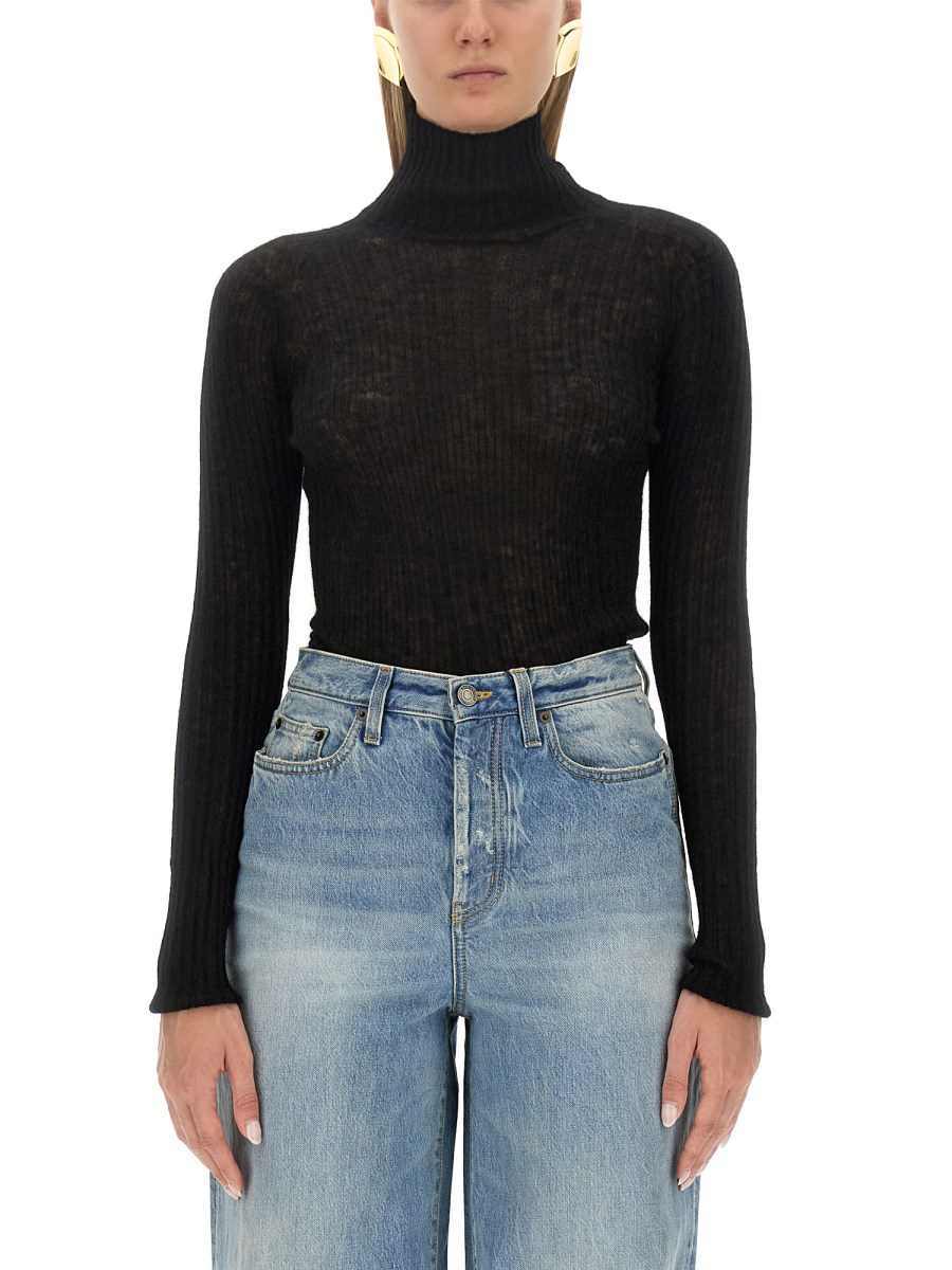 SAINT LAURENT TOP DOLCEVITA IN MAGLIA A COSTE