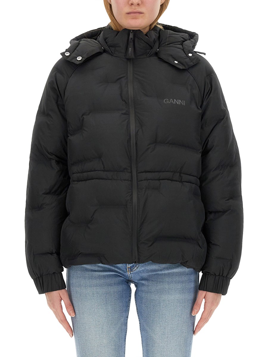 GANNI NYLON JACKET WITH LOGO Eleonora Bonucci