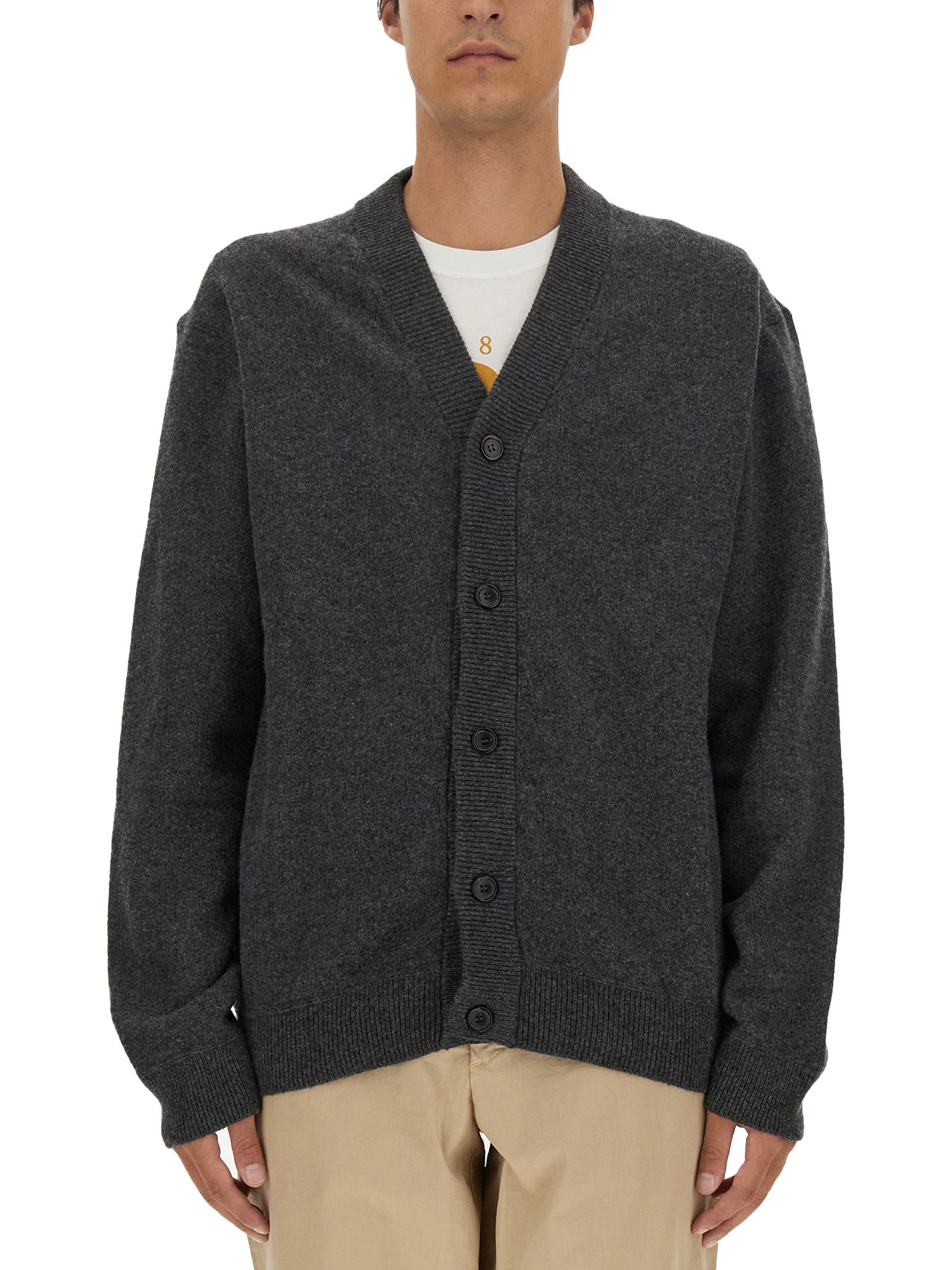 Shop Ps By Paul Smith Wool Cardigan In Black