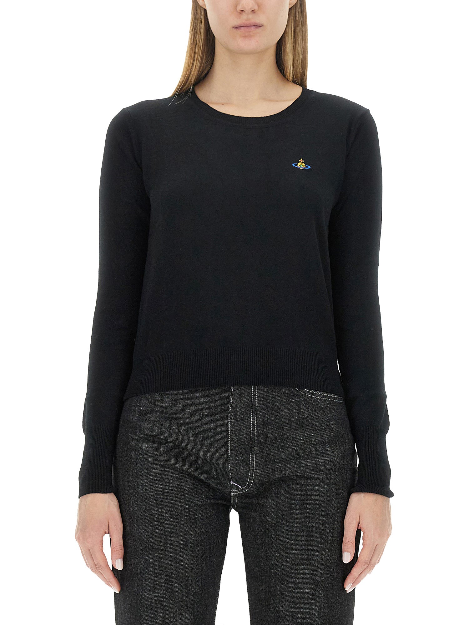 Vivienne Westwood Women Cotton And Cashmere Blend Jumper In Black