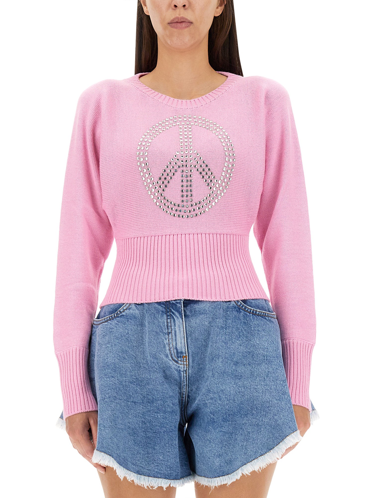 moschino jeans peace symbol jersey