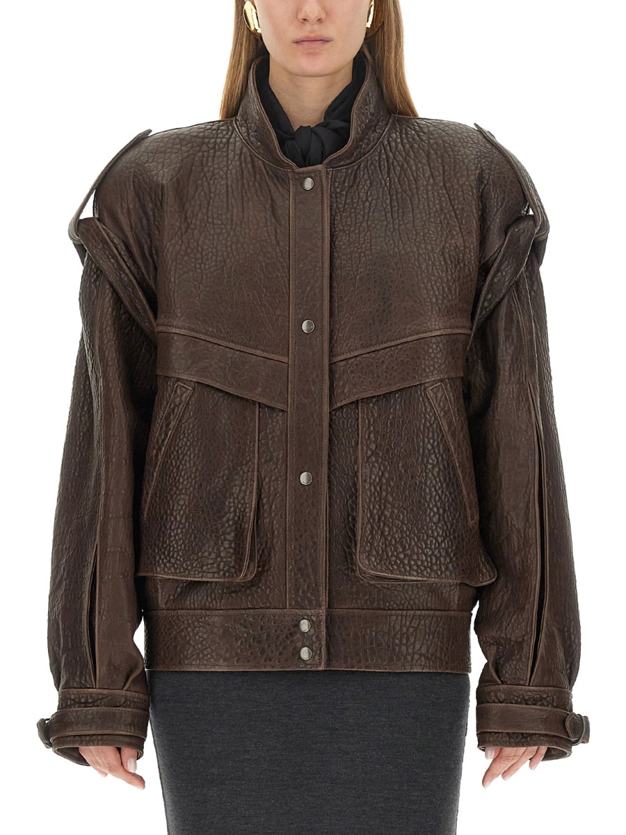 SAINT LAURENT - OVERSIZED LAMBSKIN JACKET - Eleonora Bonucci