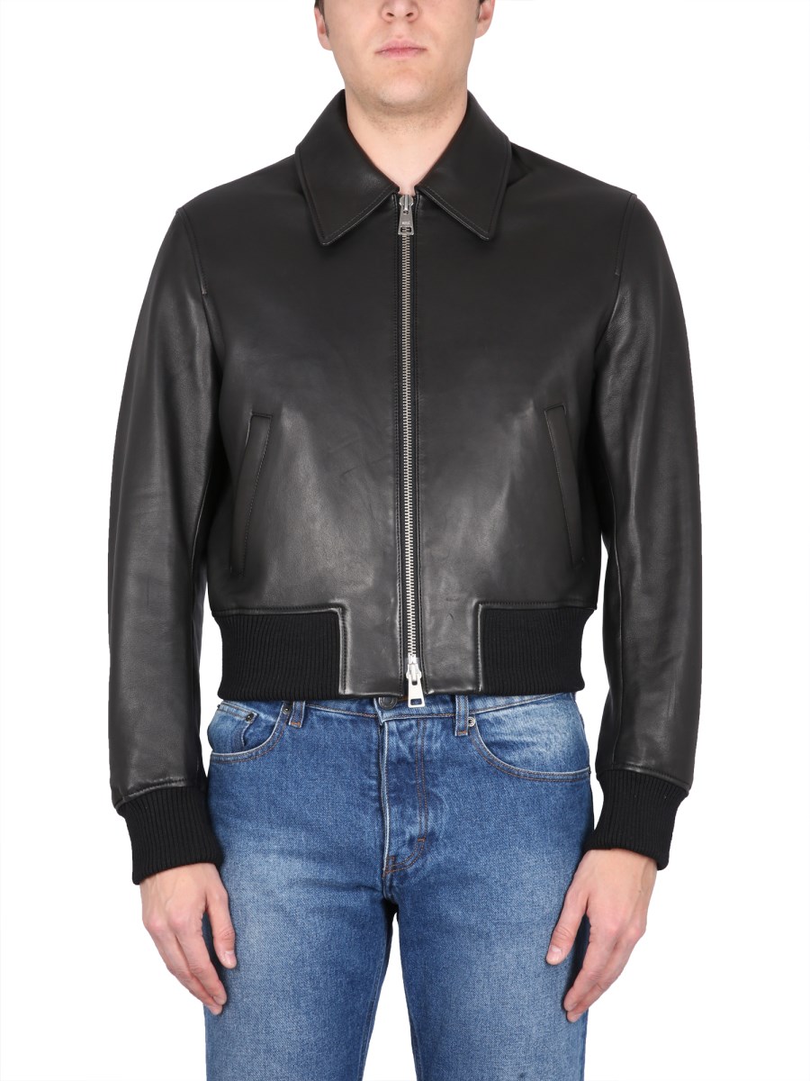 Ami shop leather jacket