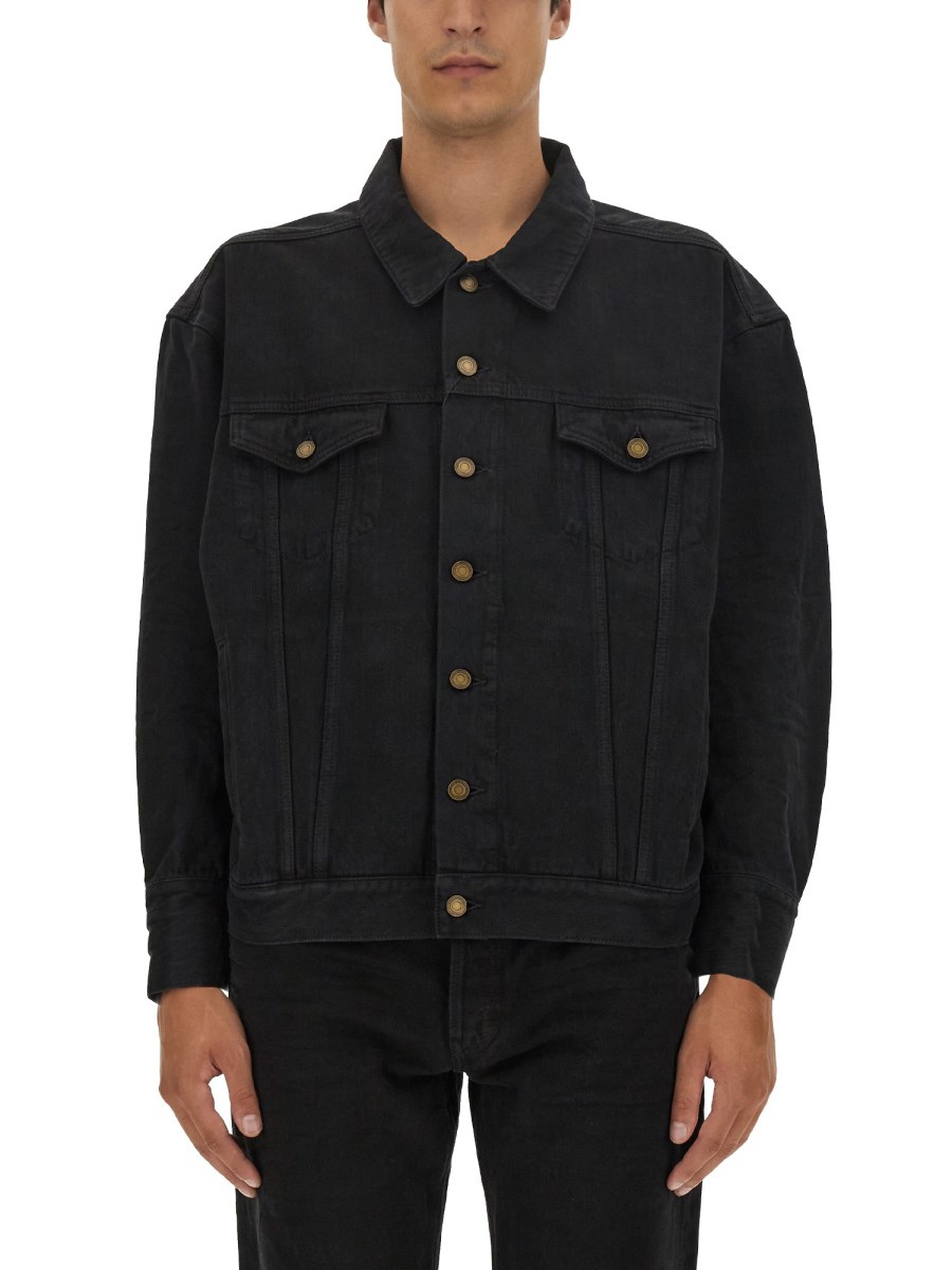 SAINT LAURENT GIACCA OVERSIZE IN DENIM DI COTONE