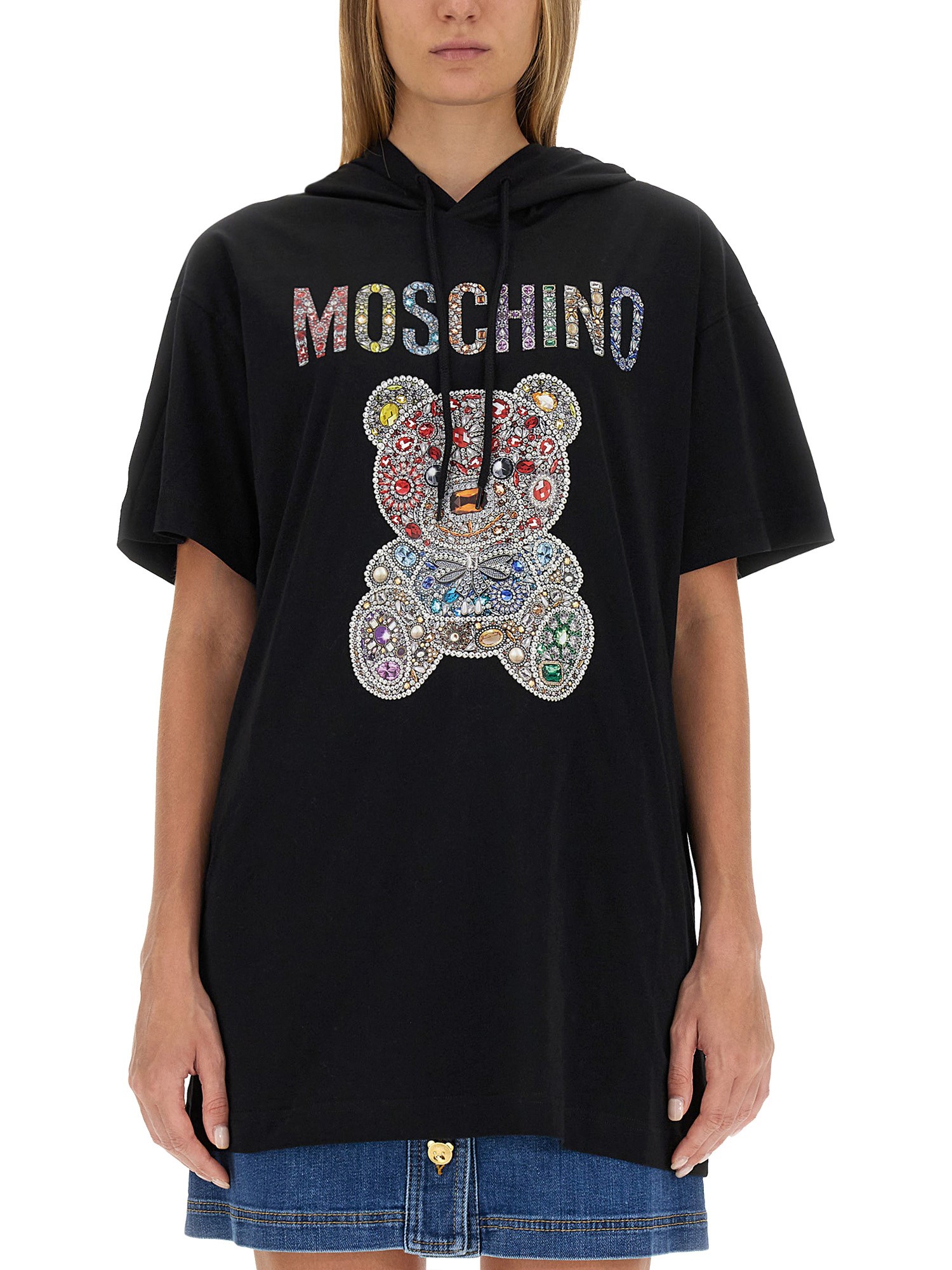 moschino teddy logo dress
