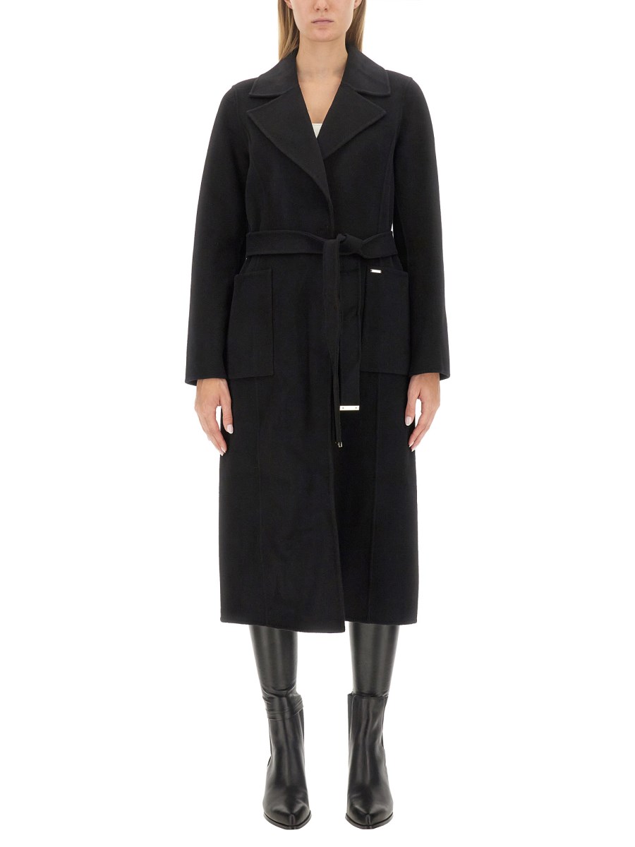 Michael kors on sale belted wool coat