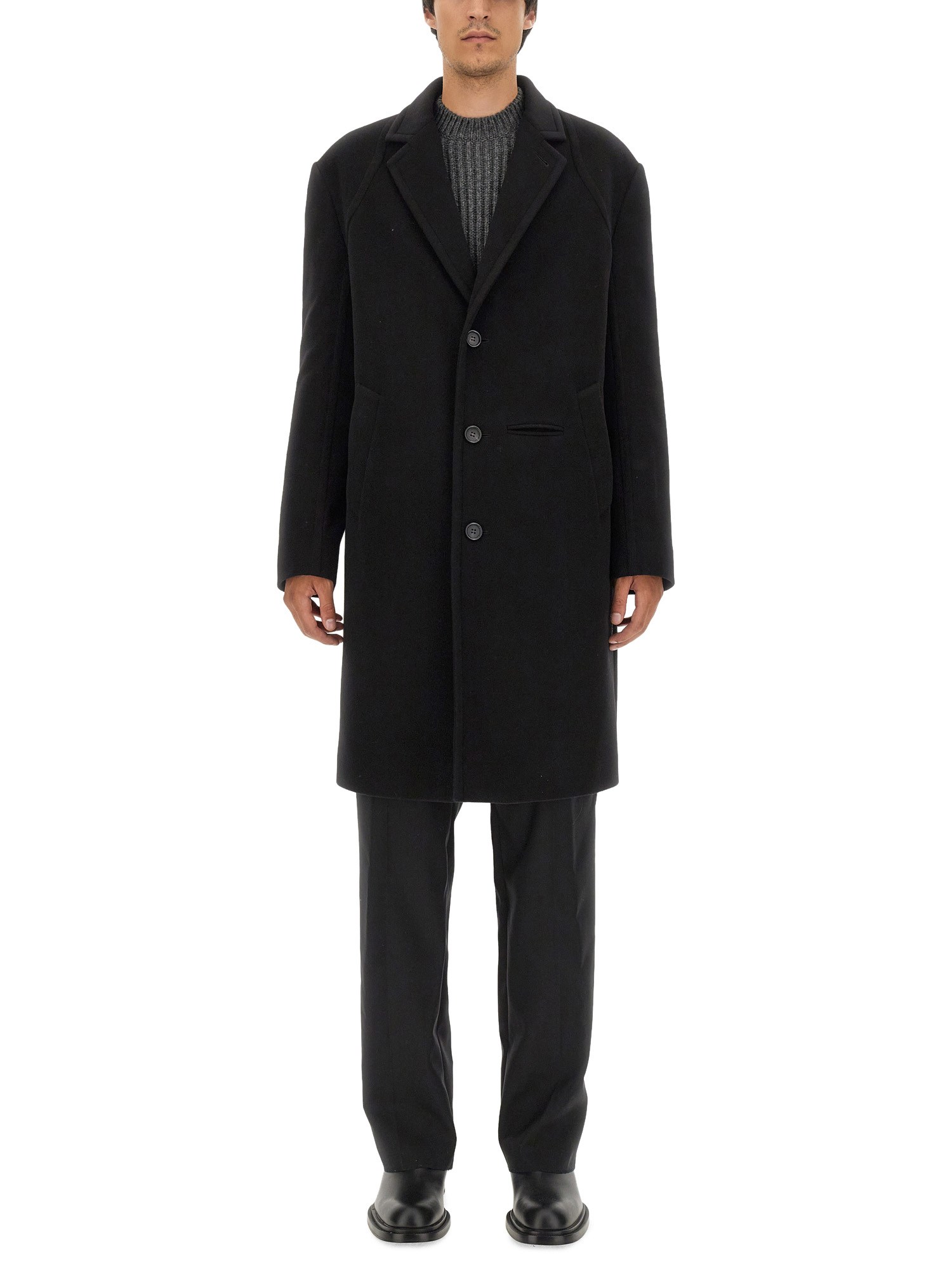 Alexander Mcqueen Single-breasted Coat In Black