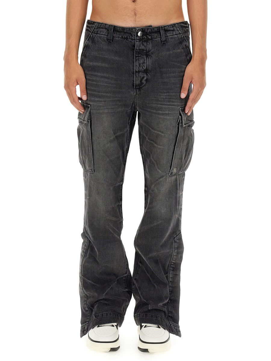 AMIRI JEANS "M65" CARGO IN DENIM DI COTONE