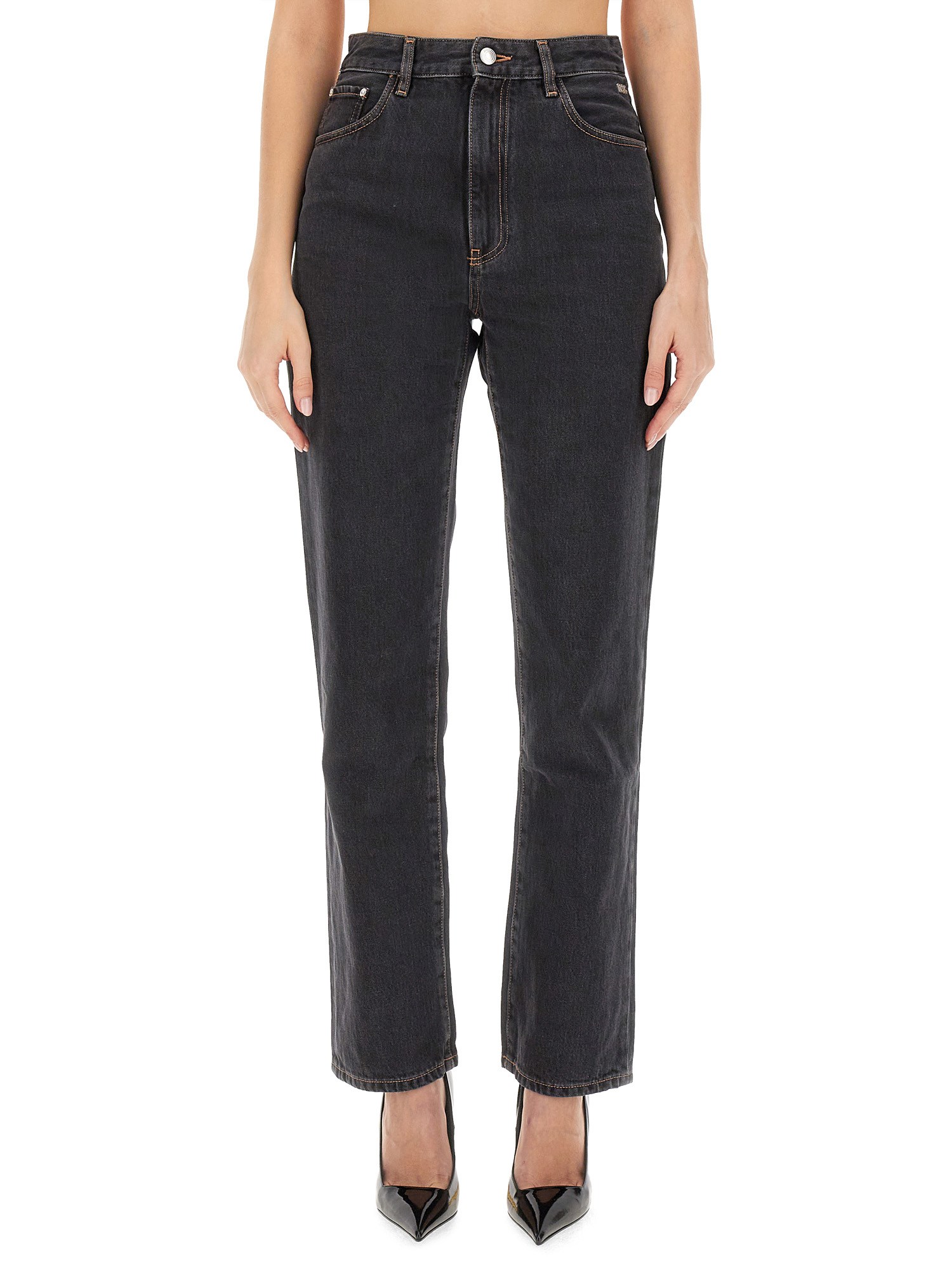 Shop Gcds Jeans In Denim In Black