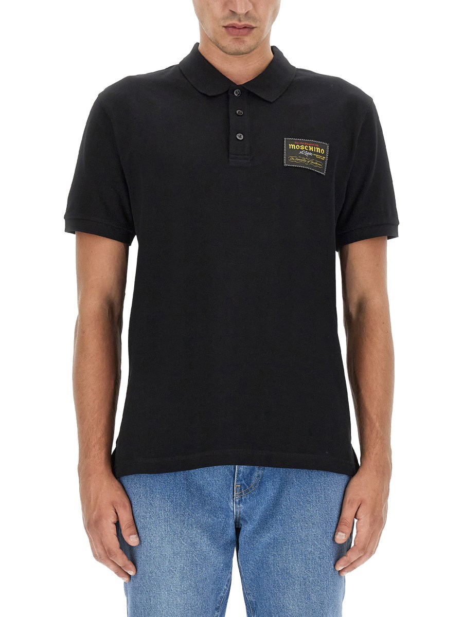 Moschino black hotsell polo shirt