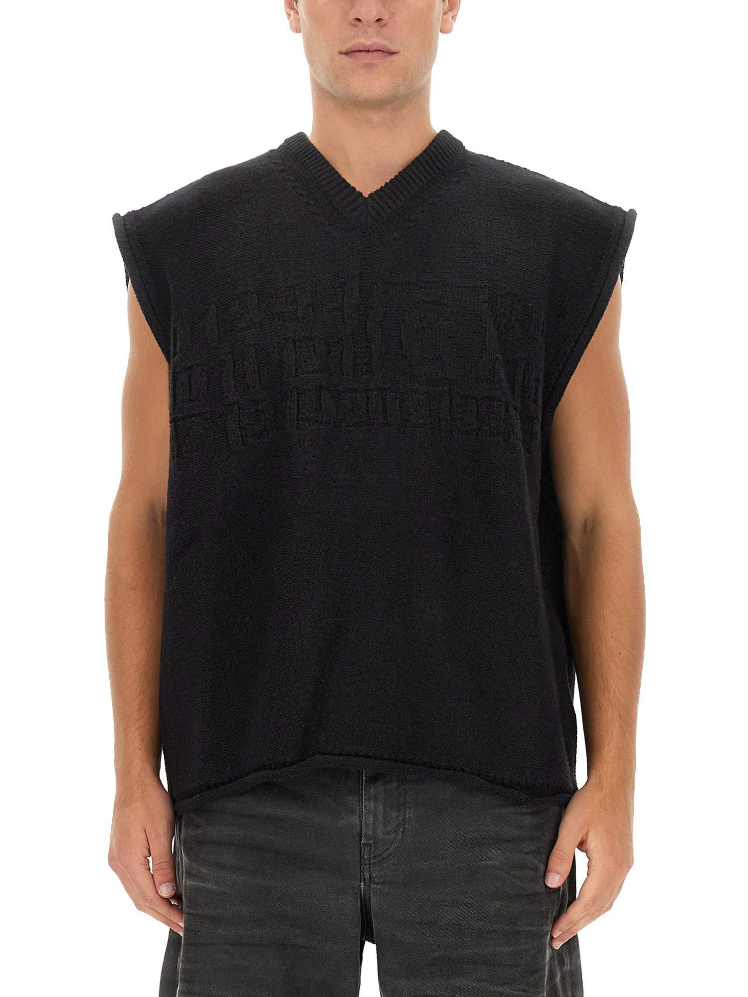 Mm6 Maison Margiela Vests With Logo In Black