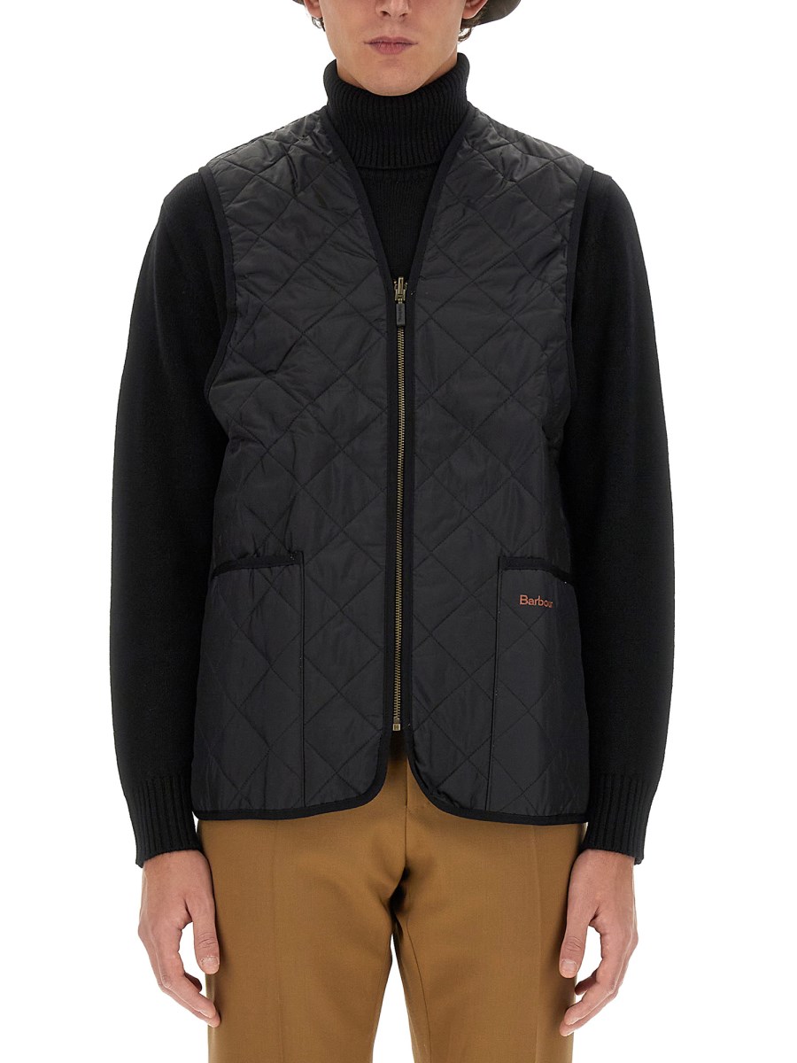 BARBOUR GILET IN NYLON TRAPUNTATO CON ZIP