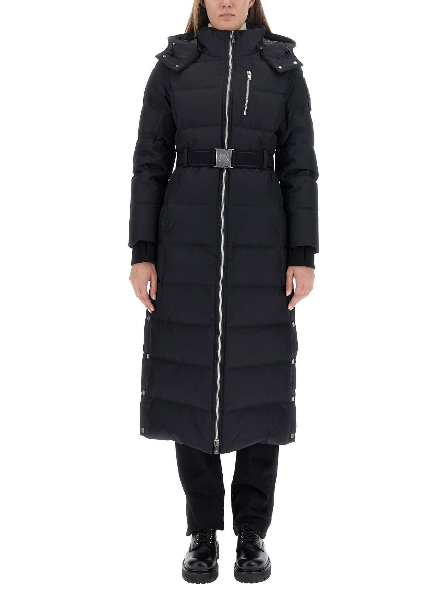 Moose Knuckles Cloud Long Parka Down Jacket In Black