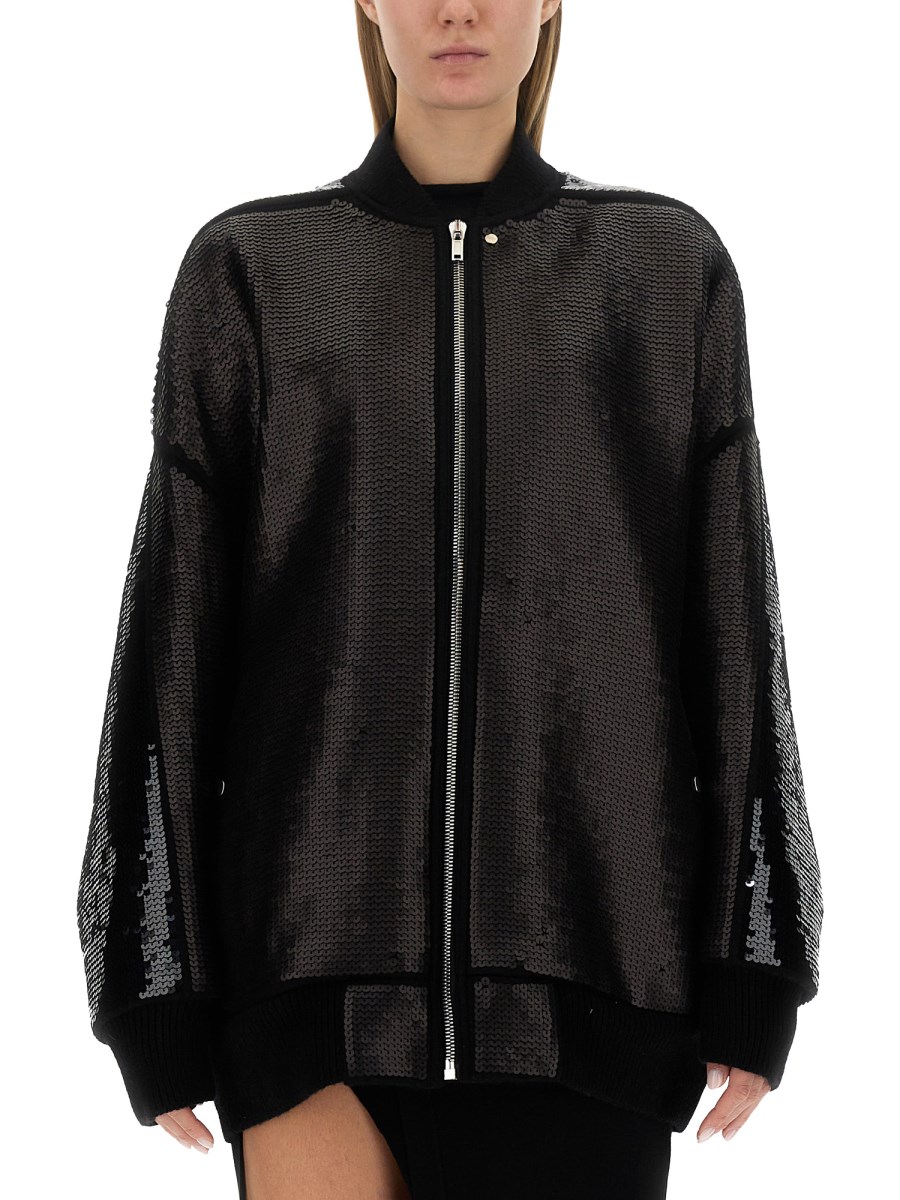 RICK OWENS BOMBER JUMBO PETER IN LANA CON PAILLETTES