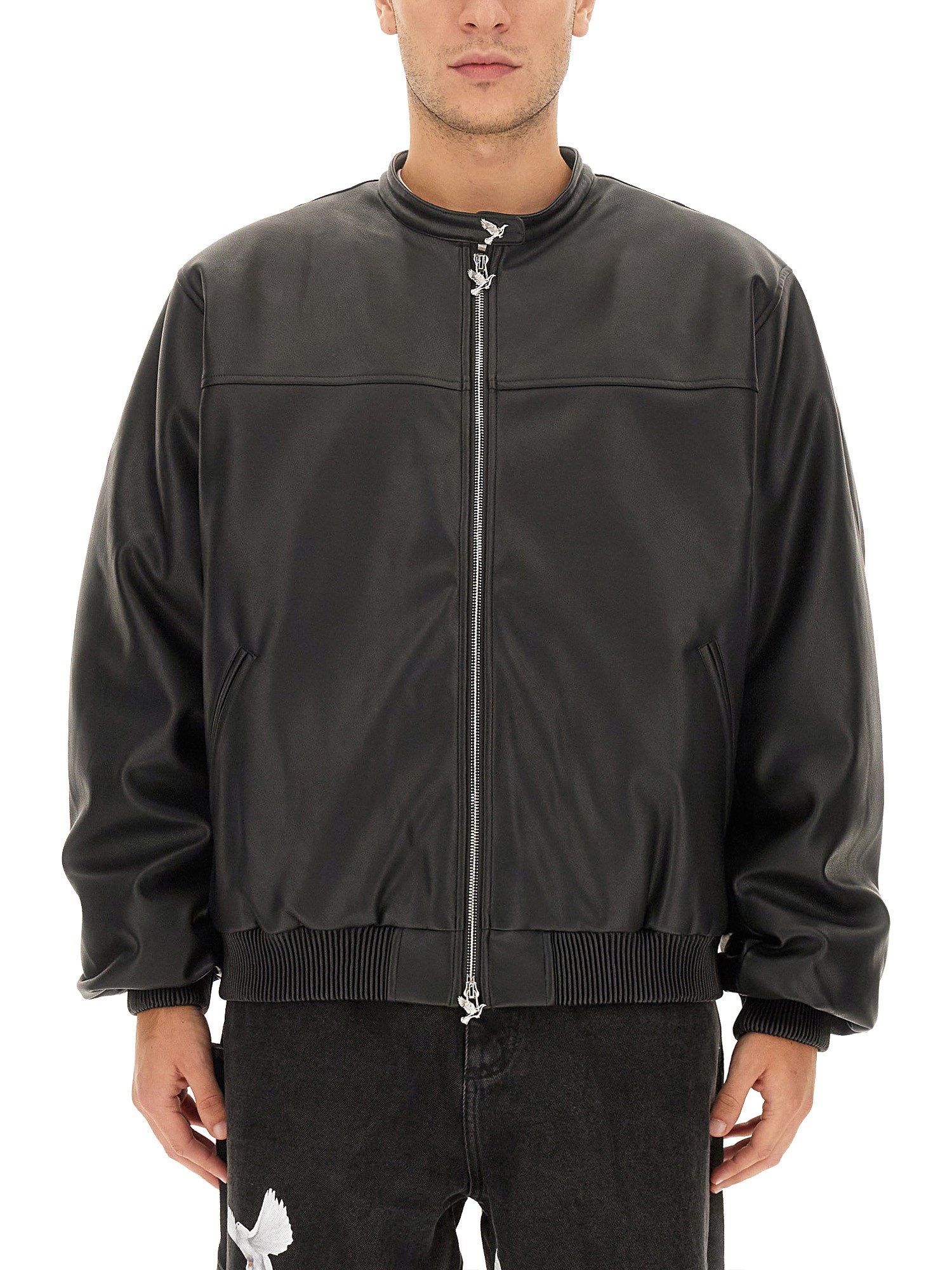 3.paradis leatherette bomber jacket