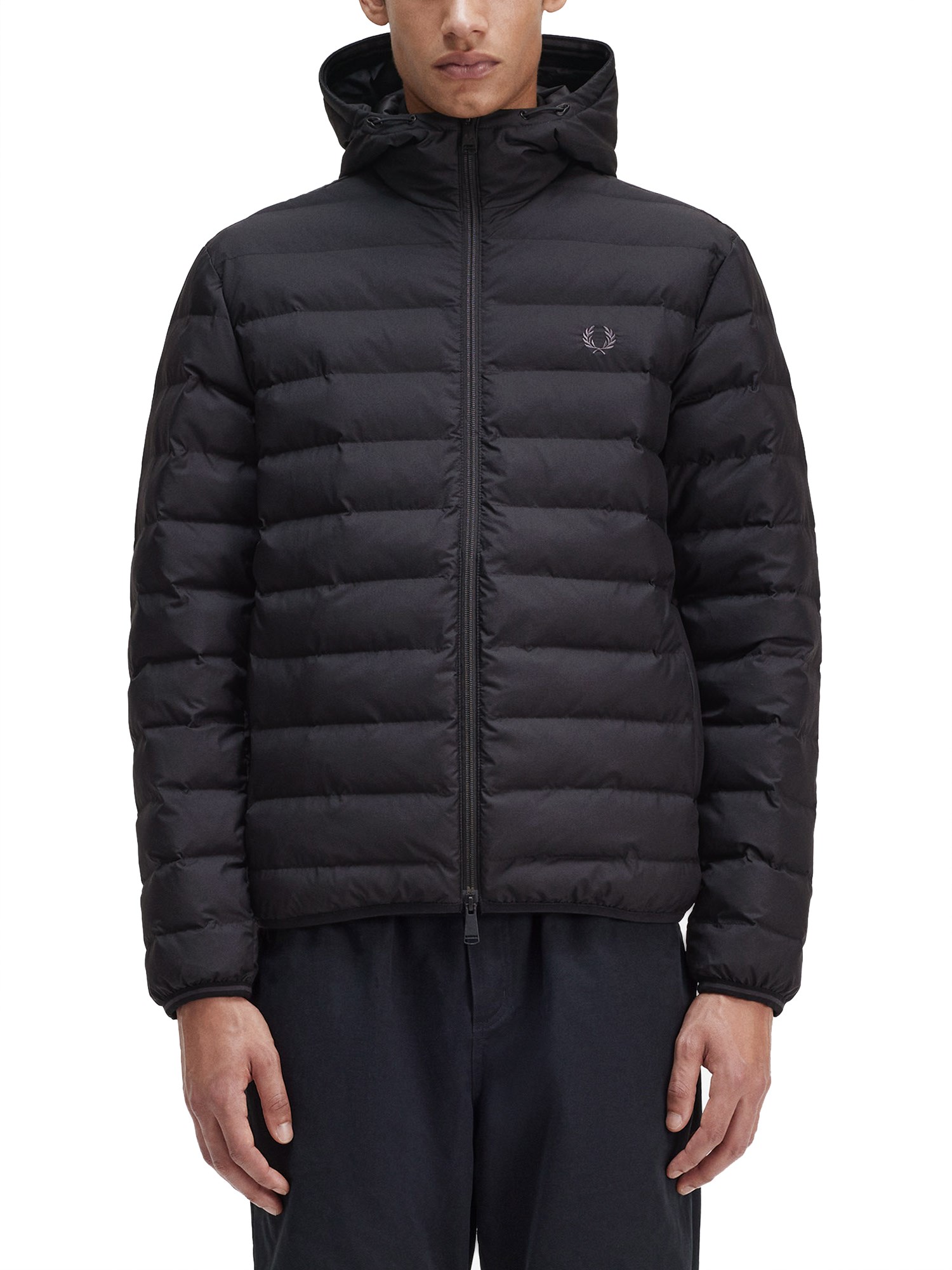 fred perry down jacket with logo