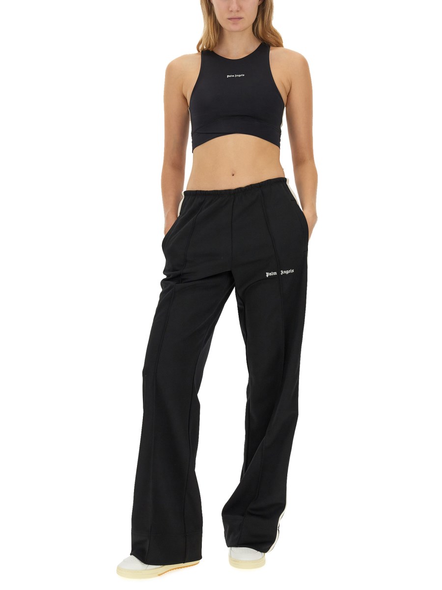 Black Track Sports Bra by Palm Angels on Sale