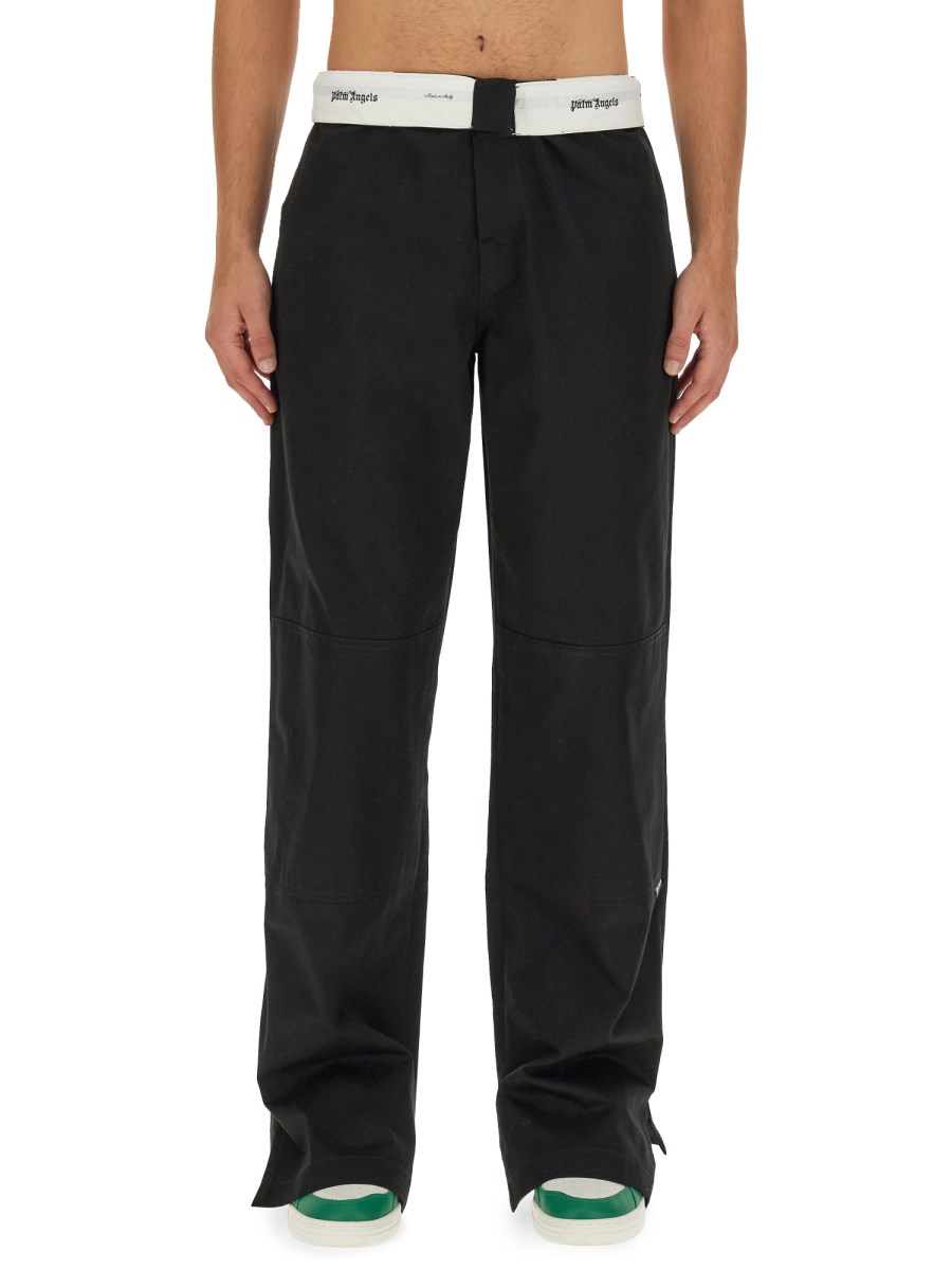 PALM ANGELS PANTALONE CHINO REVERSED WAISTBAND