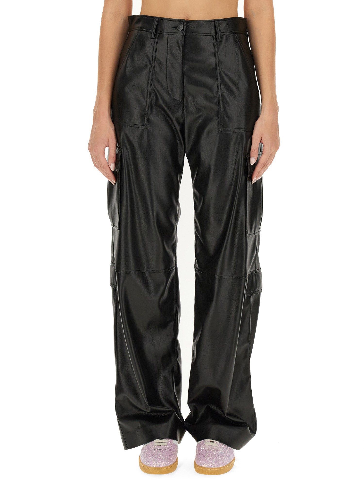 Shop Msgm Cargo Pants In Black