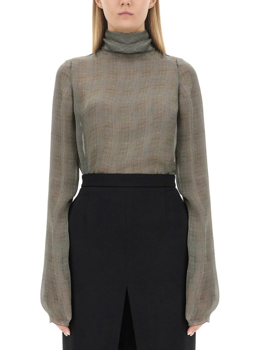 BLUSA DOLCEVITA IN CHARMEUSE DI SETA