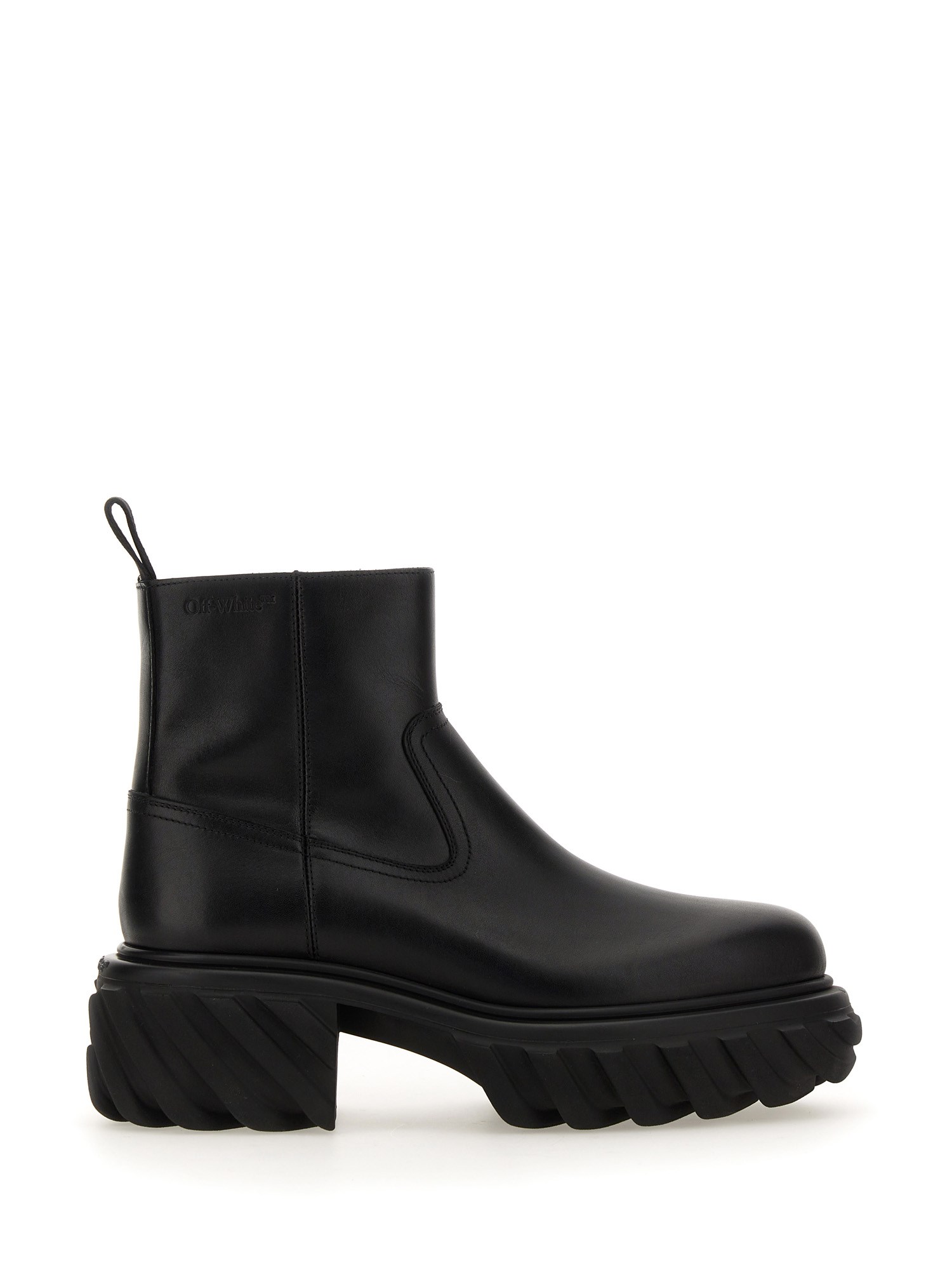 off-white leather boot