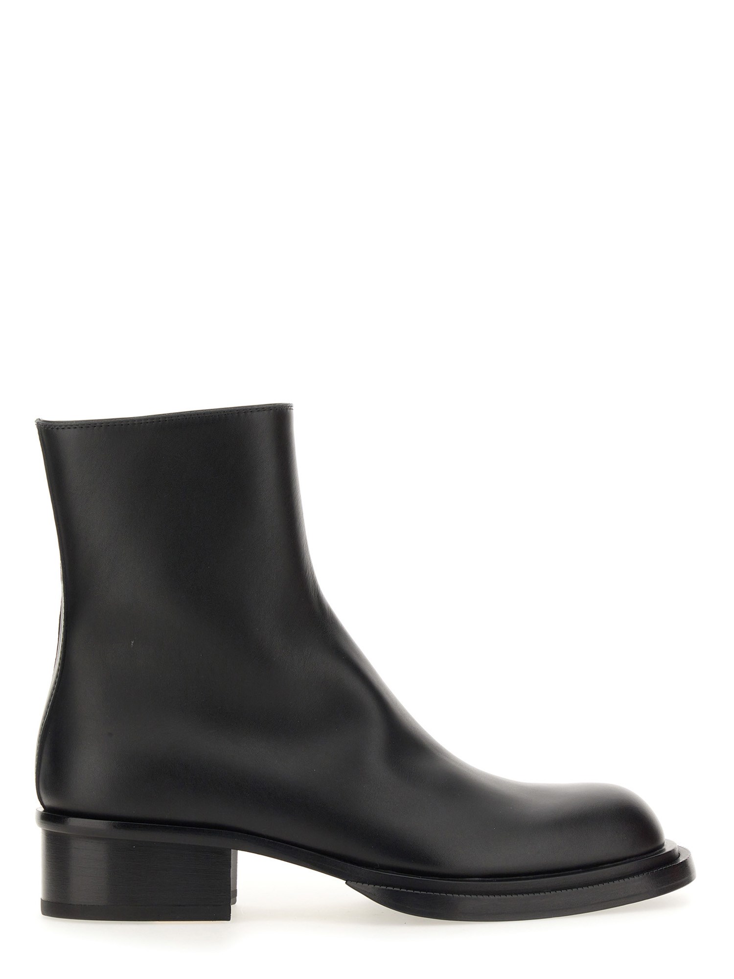 Alexander Mcqueen Cuban Stack Boot With 4.5 Cm Heel In Black