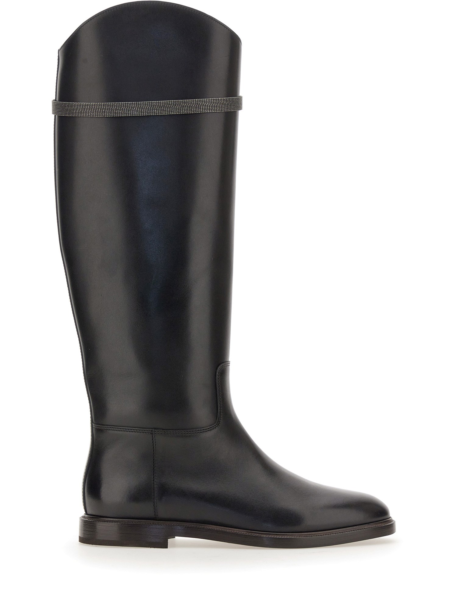 brunello cucinelli leather boot