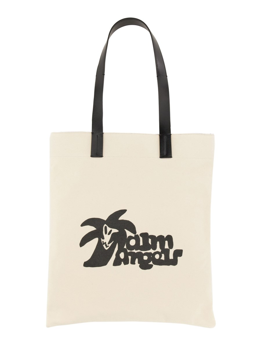 PALM ANGELS BORSA SHOPPING IN TELA DI COTONE CON STAMPA HUNTER