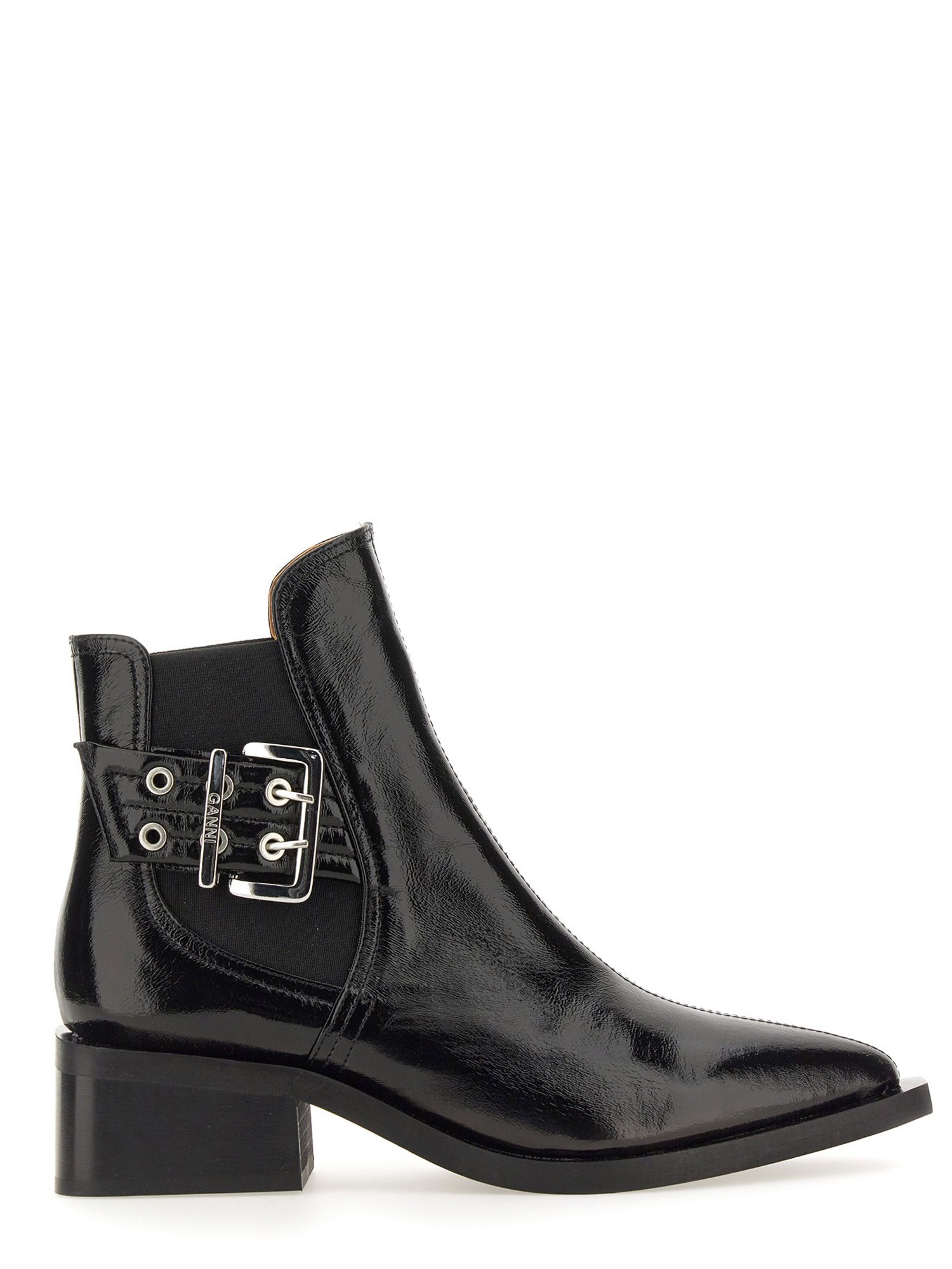 GANNI CHELSEA BOOT WITH CHUNCKY BUCKLE