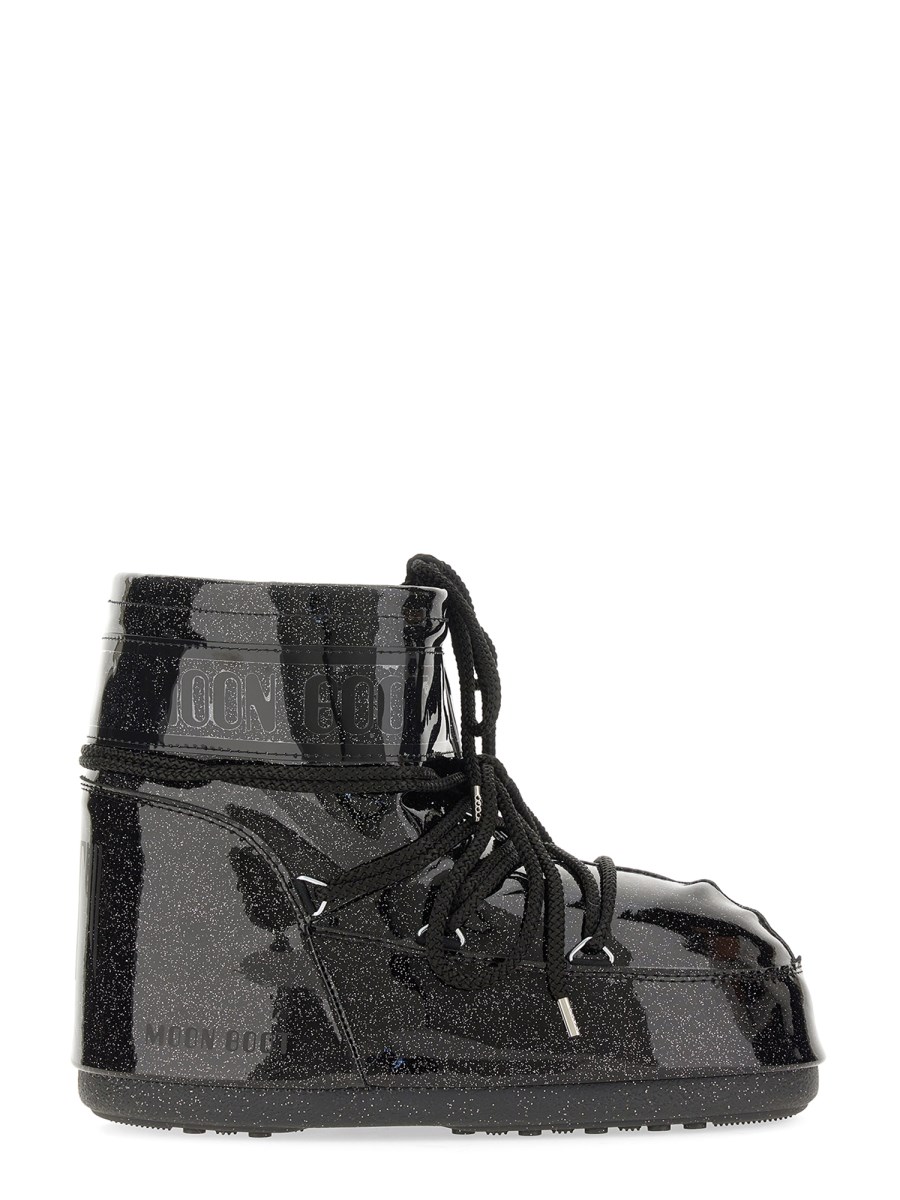 ICON LOW BLACK GLITTER BOOTS