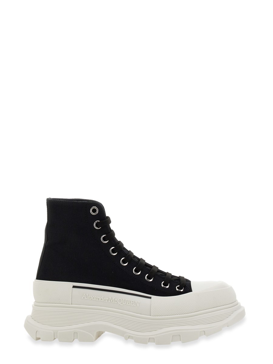 ALEXANDER McQUEEN STIVALETTO TREAD SLICK IN COTONE