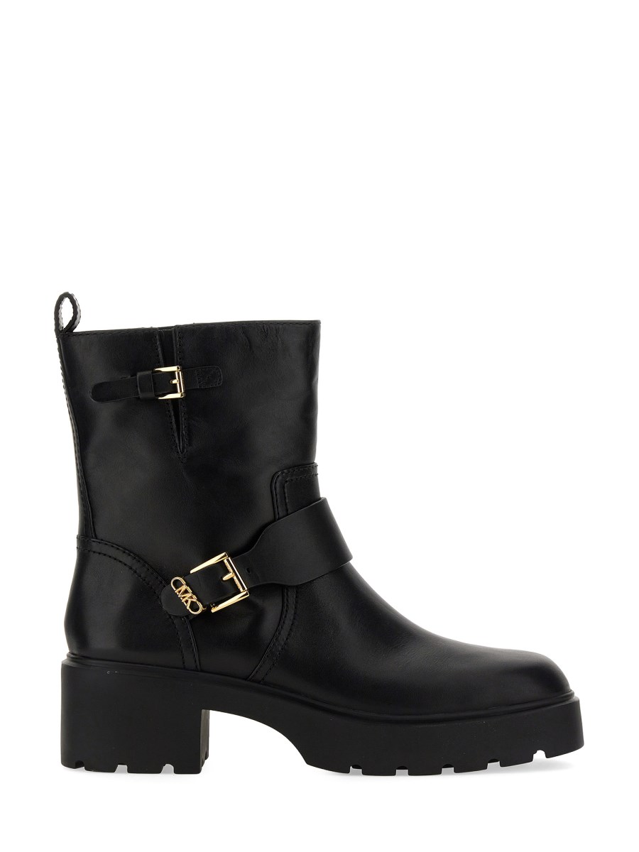 Michael kors black leather hot sale boots