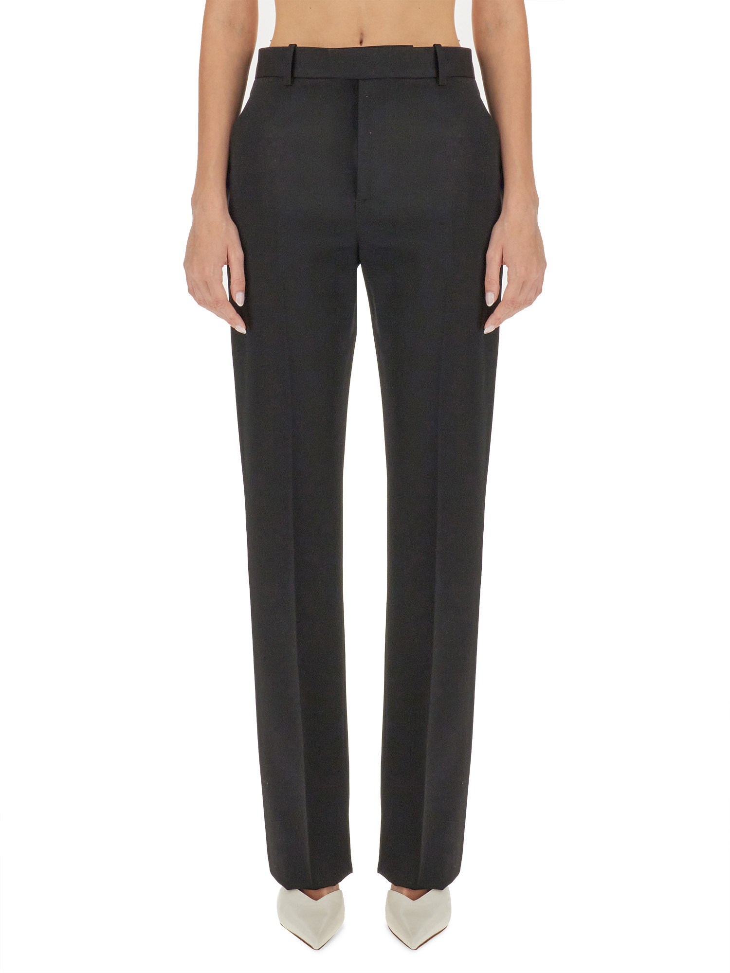 Bottega Veneta Tailored Wool Twill Straight-leg Pants In Black