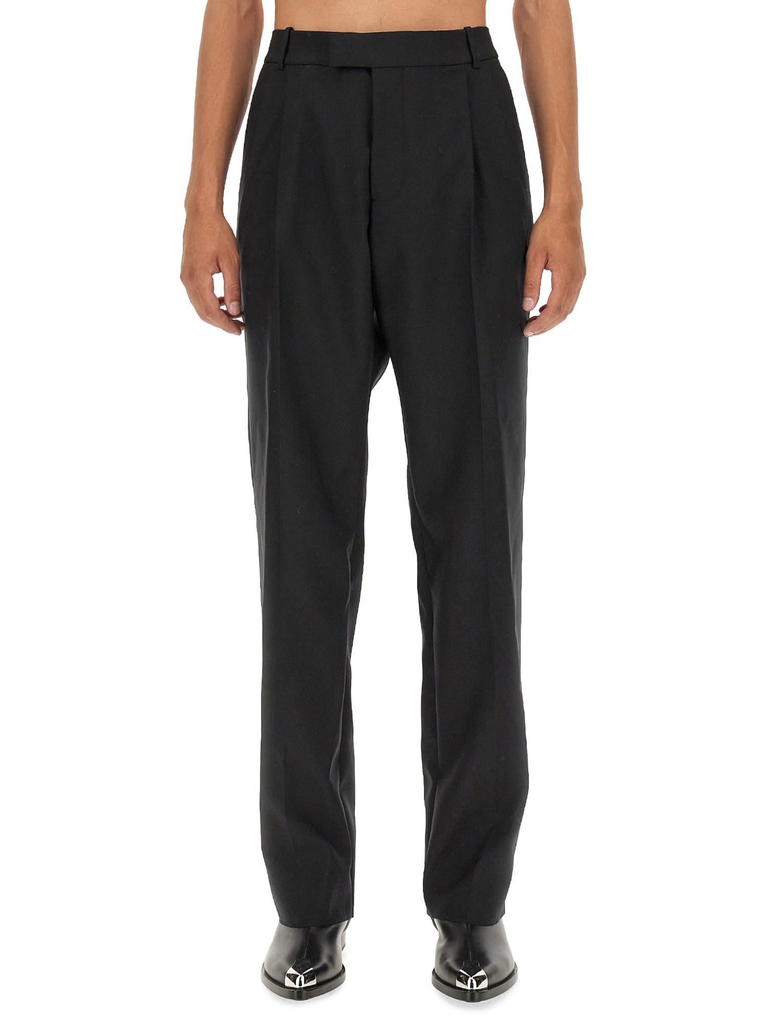 Shop Alexander Mcqueen Wool Pants In Black