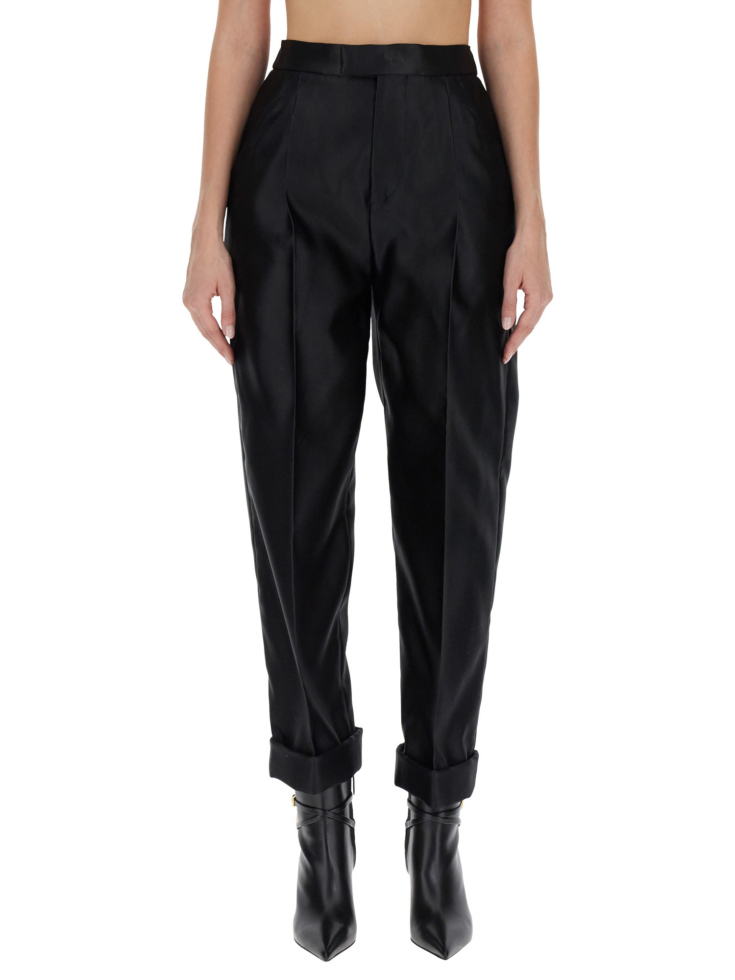 Shop Tom Ford Silk Pants In Black