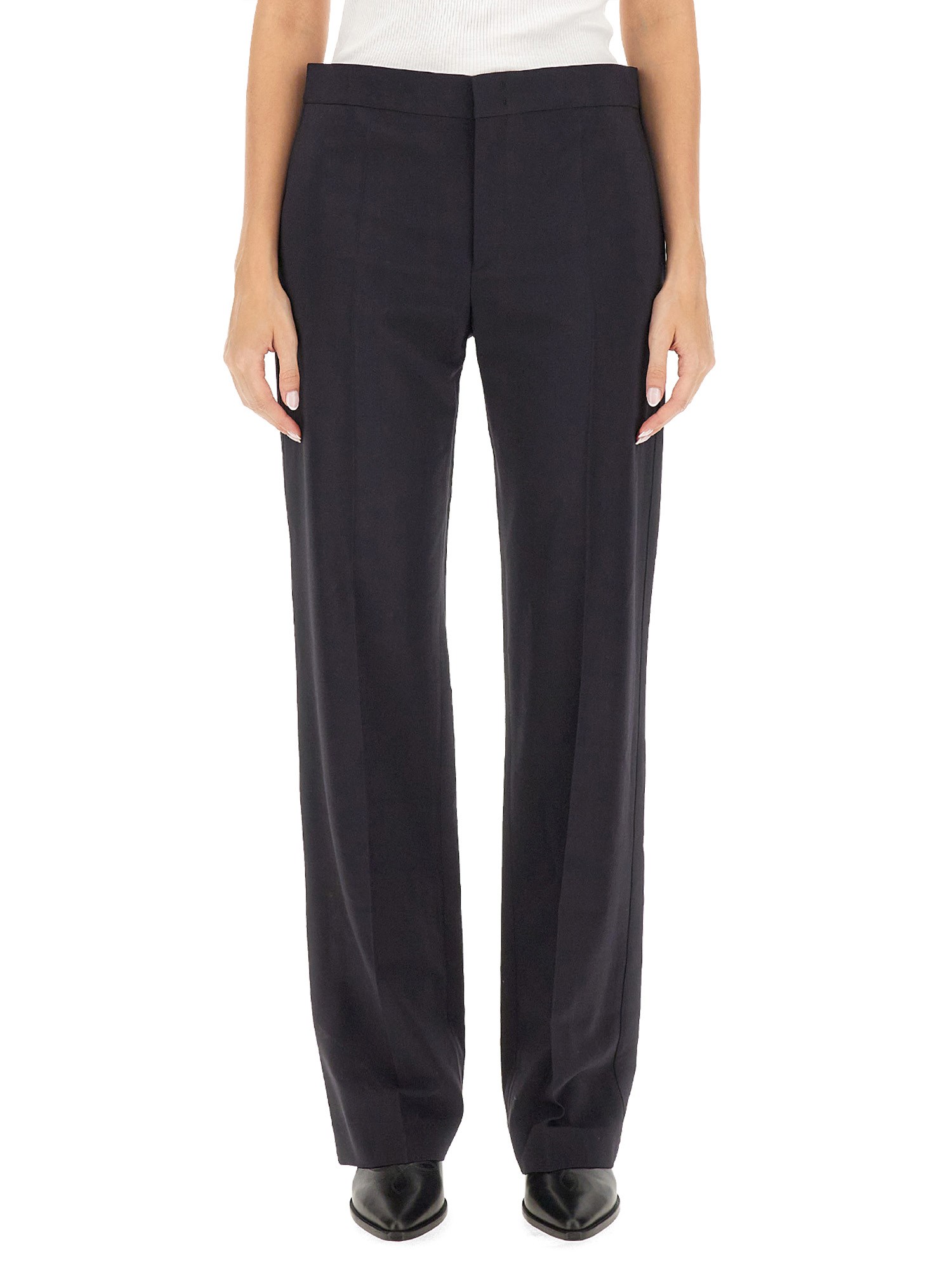 Shop Isabel Marant Straight Leg Pants In Black