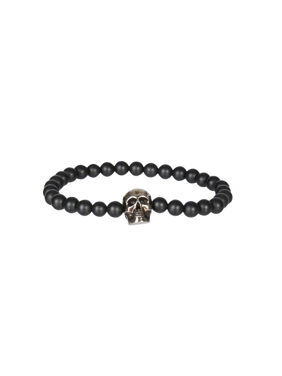 Alexander mcqueen deals black skull bracelet