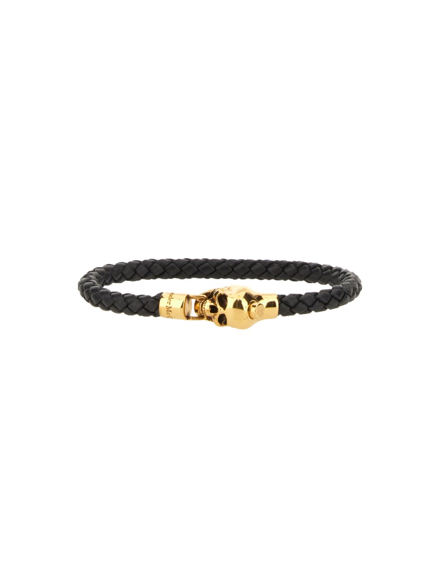 Alexander mcqueen skull leather bracelet hotsell