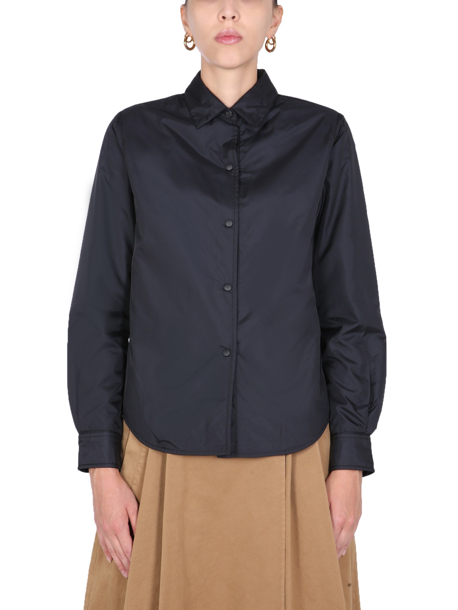 Aspesi Collared Jacket With Button Cuffs And Pockets In Blue