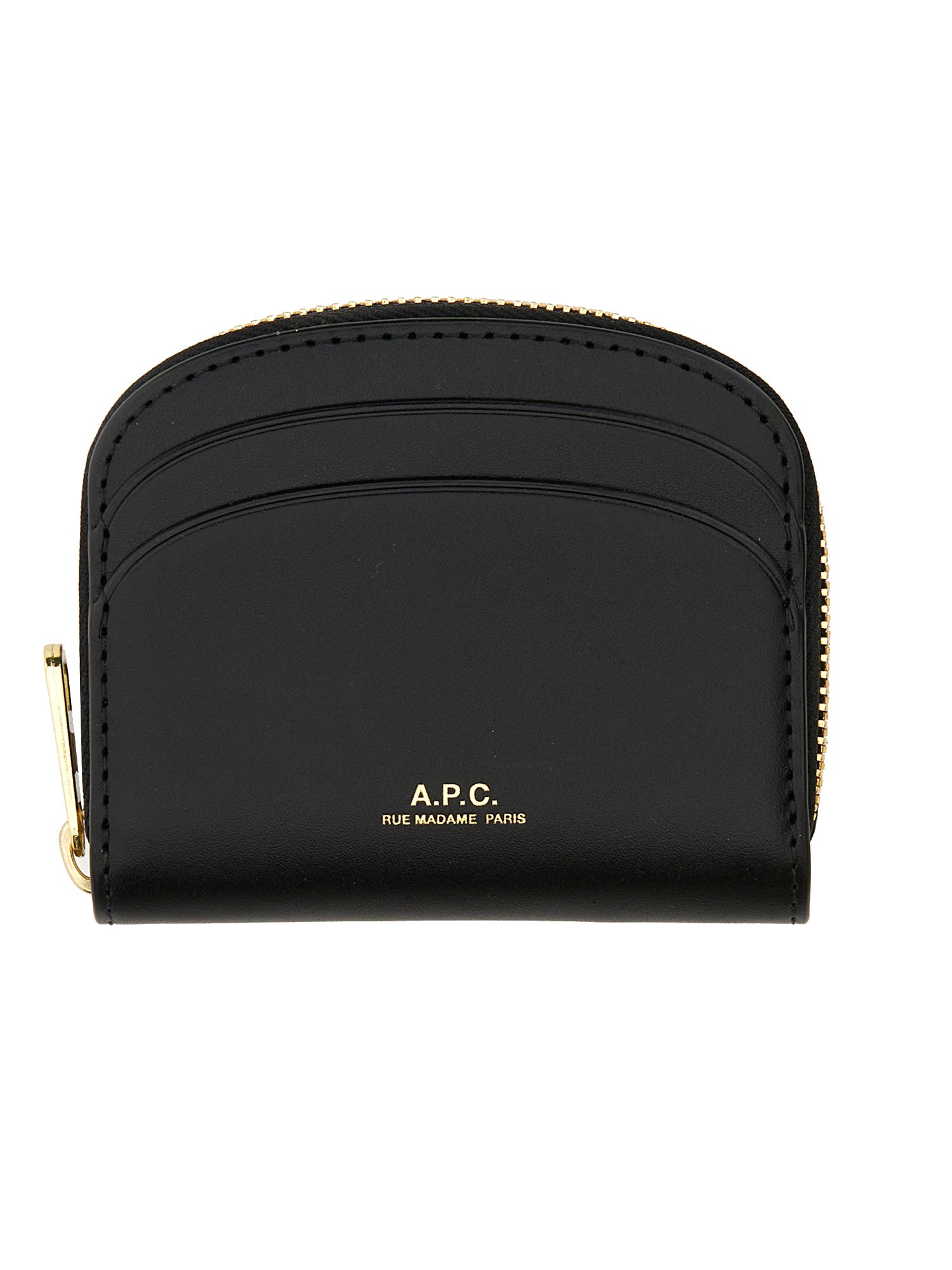 Shop Apc A. P.c. Compact Semi Moons Wallet In Black