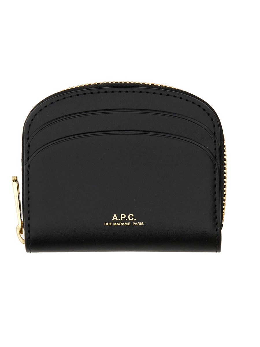 A.P.C. PORTAFOGLIO COMPACT SEMI LUNE IN PELLE