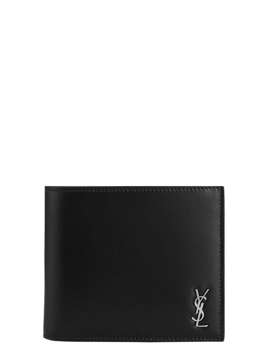 Saint Laurent Tiny Monogram Bifold Leather Wallet