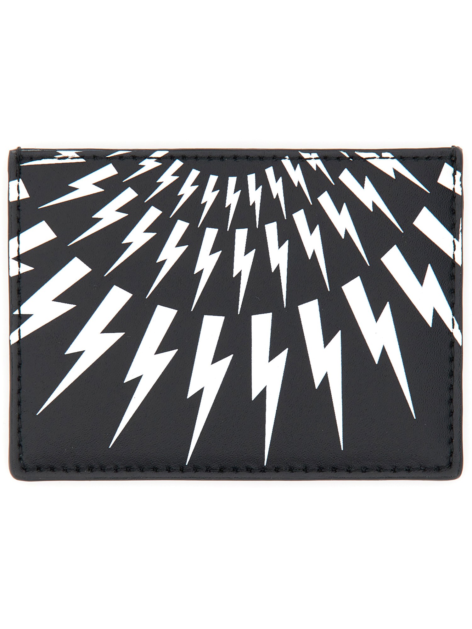 Shop Neil Barrett Fair-isle Card Holder In Black