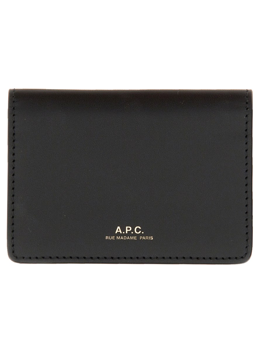 A.P.C. PORTACARTE STEFAN HORIZON IN PELLE