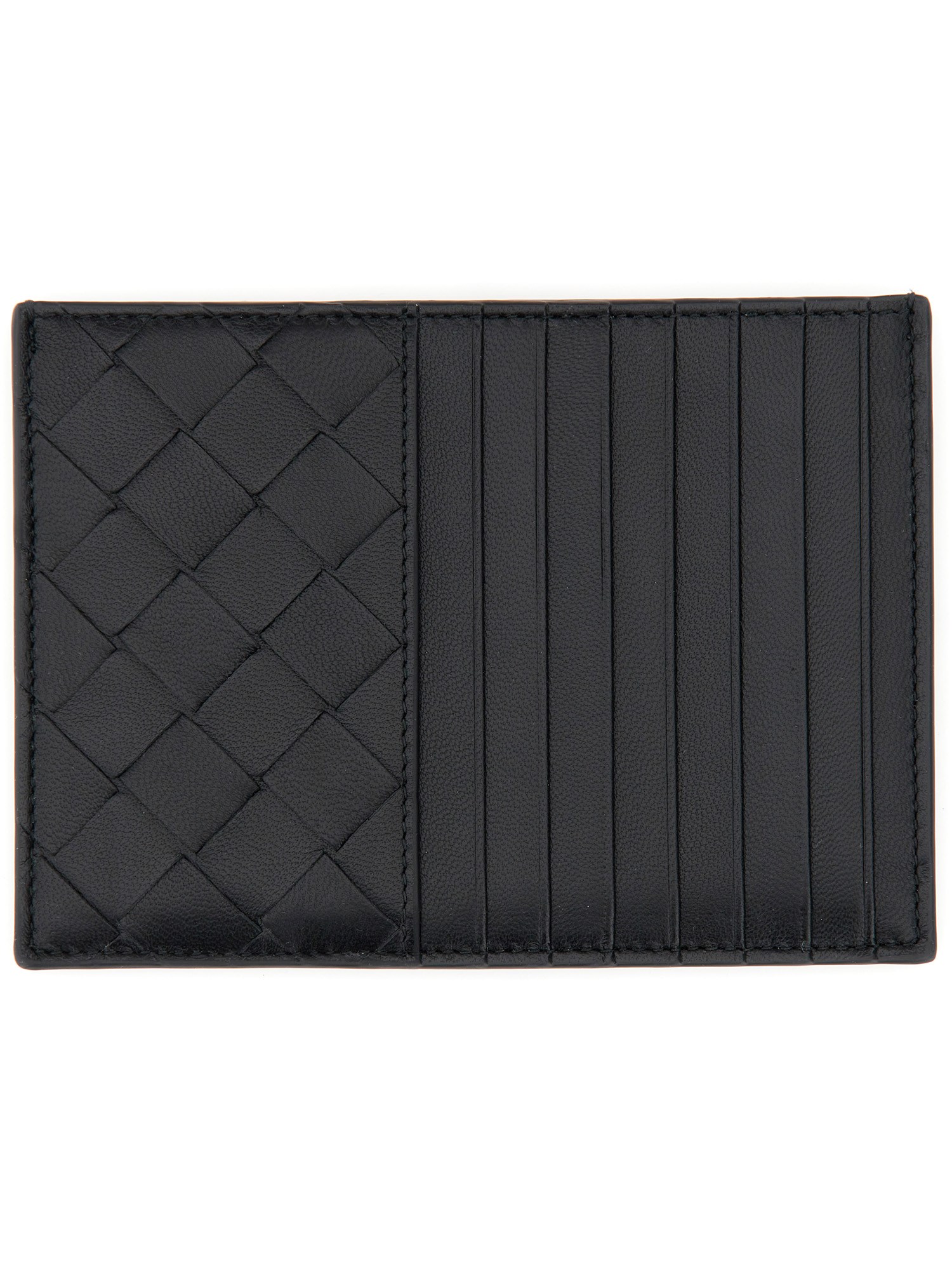 Bottega Veneta Leather Card Holder In Black