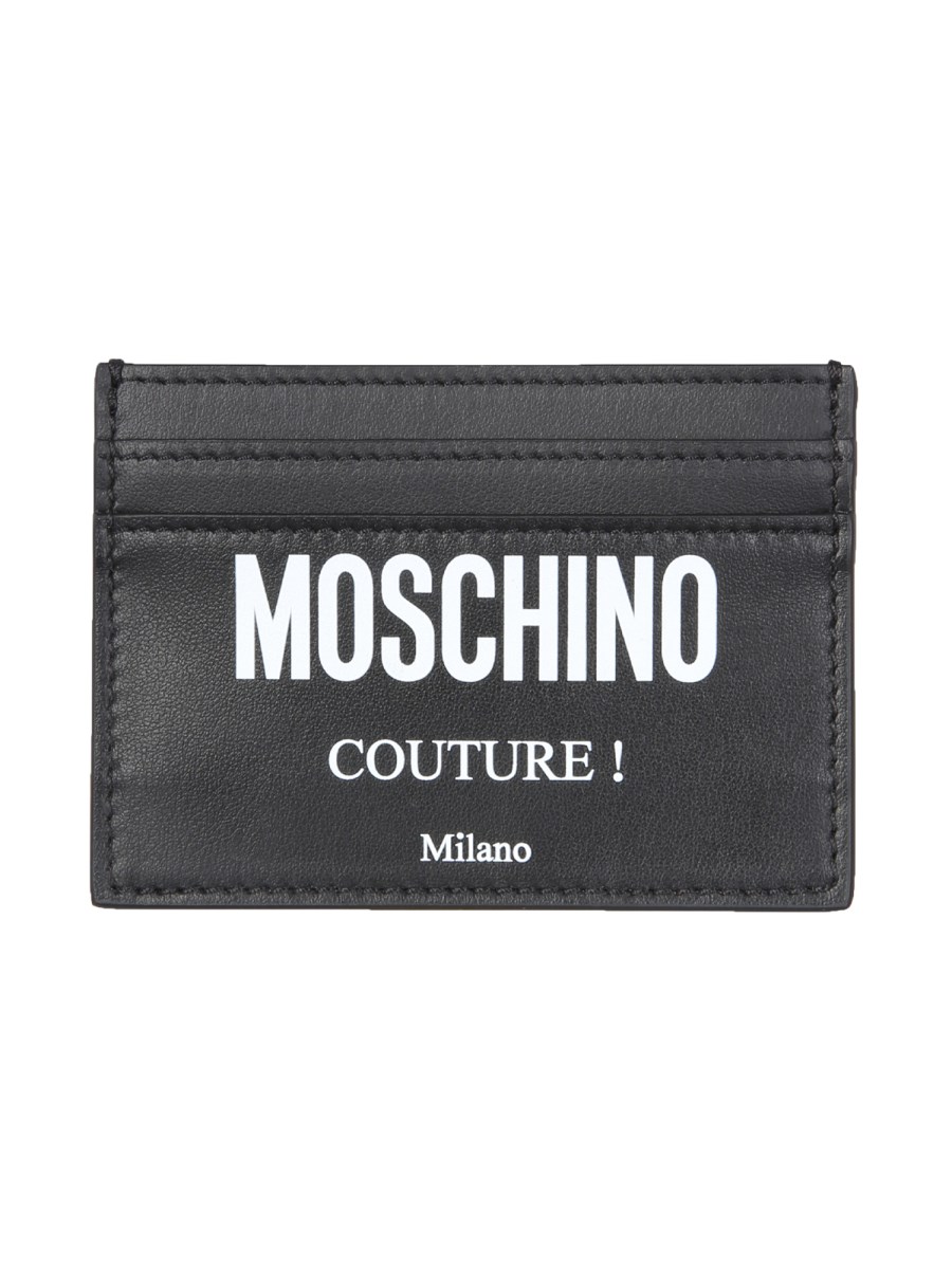 MOSCHINO - LEATHER CARD HOLDER WITH LOGO - Eleonora Bonucci